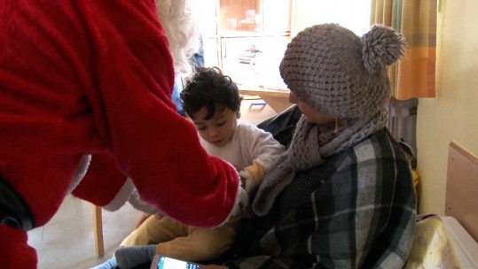 Father Christmas Surprises Children In Hospital