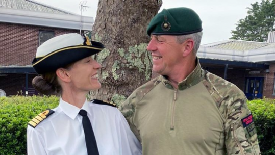 Honoured Capt Suzi Nielsen and husband Major Erik Nielsen awarded OBE and MBE in the Queen's Birthday Honours 11062021 CREDIT ROYAL NAVY.png