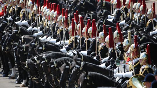 Household Cavalry Mounted Regiment on the Mall as the Queen celebrates her birthday 170617 CREDIT MOD