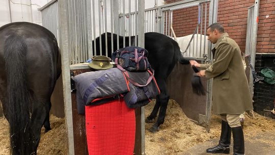 The Household Cavalry Mounted Regiment prepare for a state visit. (Picture: BFBS)