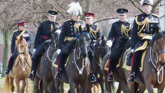 Household Cavalry rehearsing in Hyde Park