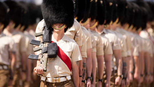  Household Division Guardsmen during the rehearsals CREDIT MOD