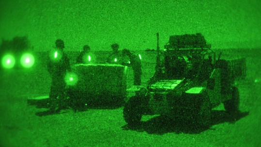 Night Vision Household Cavalry Regiment Battle Group Ration Supplies FOB Edinburgh Musa Qal’eh Afghanistan Defence Imagery