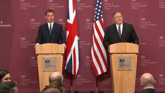 Foreign Secretary Jeremy Hunt and US Secretary of State Mike Pompeo.