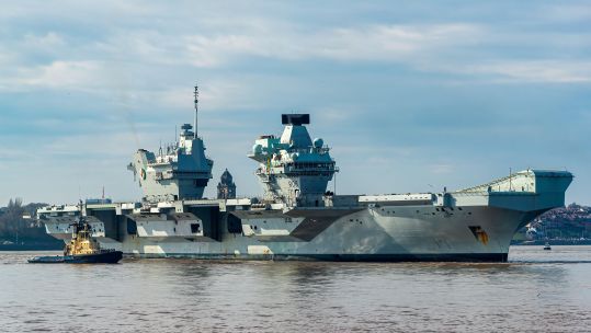HMS Queen Elizabeth arrives in Liverpool