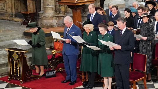The royal familyat thanksgiving service for Prince Philip at Westminster Abbey