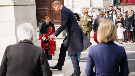 Prince William laying a wreath at the Cenotaph