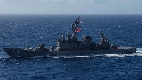The Japanese Maritime Self-Defense Force Hatakaze-class guided-missile destroyer JS Shimakaze steams underway in the Philippine Sea (Picture: US Navy Photo/Alamy Stock Photo).
