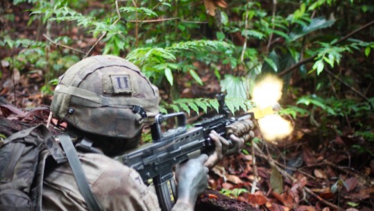 Junior Leadership Cadre JLC 2nd Battalion the Royal Gurkha Rifles 2RGR Brunei Bukit Teraja Jungle Forest Gun Firing Credit James Measom
