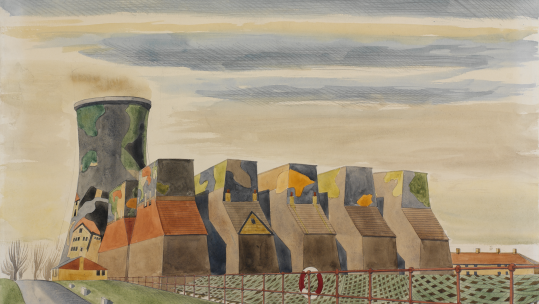 Colin Moss watercolour of Stonebridge Power Station IWM