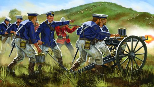 Illustration of Gatling gun in Zulu Wars Osprey Publishing