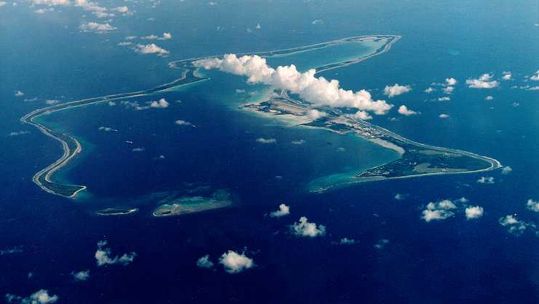 Image ID 2B00MW9 An aerial view of the Diego Garcia Base DATE UNKNOWN CREDIT CPA Media Pte Ltd,Alamy Stock Photo