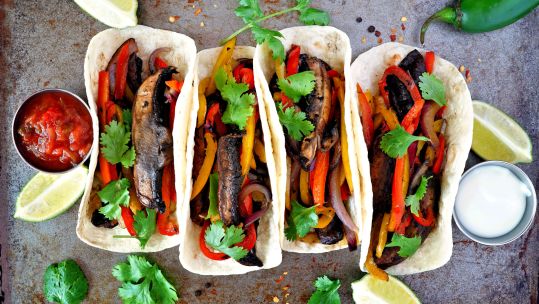 Portobello mushroom vegan fajitas (Picture: Jennifer Barrow/Alamy Stock Photo).