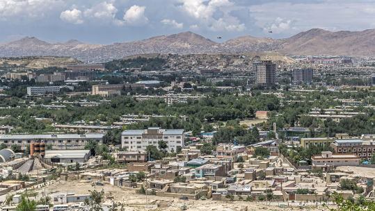Image ID 2GEDNXH Aerial view of traditional homes and a cemetery in Kabul, Afghanistan 29 July 2015 EXP 041123 CREDIT ALAMY
