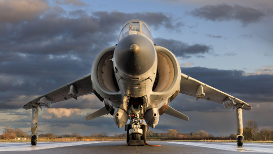 Image ID 2J4D1RA Ex Royal Navy Sea Harrier FA2 at RAF Church Fenton, Yorkshire, United Kingdom CREDIT ALAMY