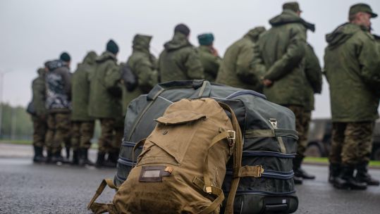 Image ID 2K72F9W militray mobilization in Russia gathering of recruits Ukraine EXP 041123 CREDIT Alamy .jpg 