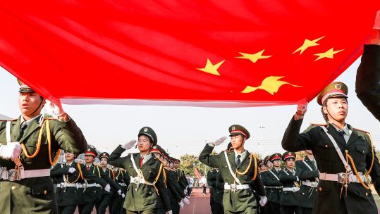 Chinese military training demonstration in Huai 'an, Jiangsu province