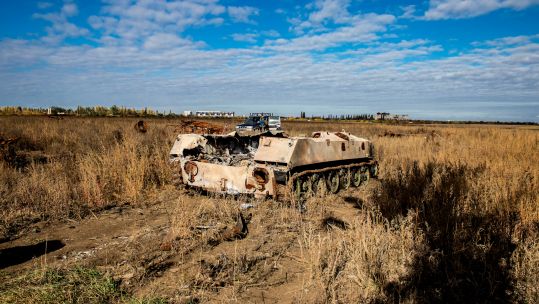 A battlefield near Kherson showing signs of Russian defeat (Picture: Alamy Stock Photo).