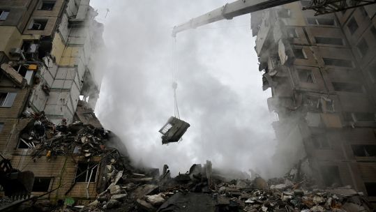 Image ID 2M8X7F7 rubble of a destroyed Dnipro house result of a missile attack by the Russian army 15012023 CREDIT Sergei Chuzavkov,SOPA Images via ZUMA Press Wire EXP 17012024
