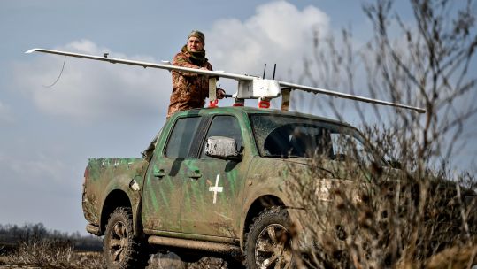 Image ID 2PC12G1 Servicemen of the aerial reconnaissance unit of one of the Territorial Defence brigades 07032023 CREDIT Ukrinform,Alamy Stock Photo