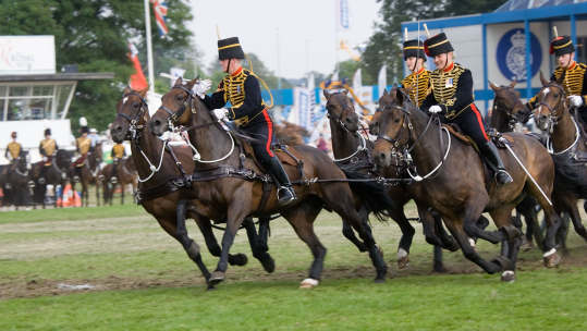Kings Troop Royal Horse Artillery display in Grand Ring Royal Show Stoneleigh UK