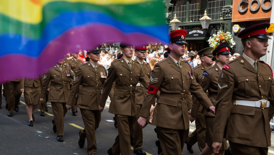 Image ID JGNN3N London 080717 Members of the armed forces take part in the procession through central London for Pride in London 2017. EXP 130623 CREDIT Mark Kerrison Alamy Live News