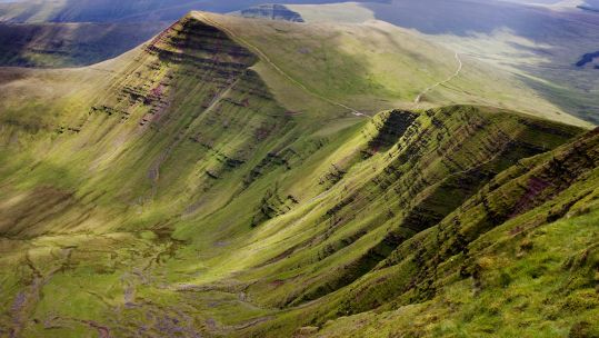 Cribyn and the slopes of Pen y Fan in the Brecon Beacons National Park South Wales