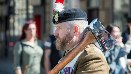 Image of a Fusiler Pioneer Sergeant, on parade in Newcastle 18421 CREDIT MOD