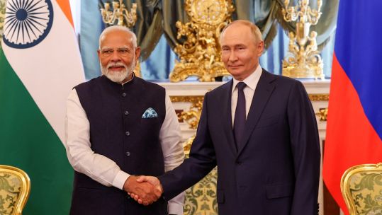 Indian Prime Minister Narendra Modi during meeting with President Putin, discussing India-Russia cooperation 09072024 CREDIT Narendra Modi X