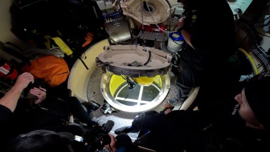 Inside of a submarine rescue exercise CREDIT NATO