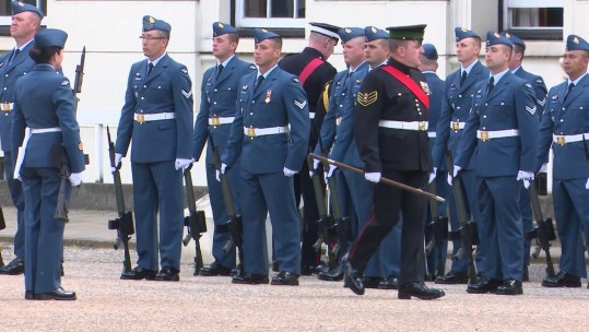 RCAF are inspected at Wellington Barracks.