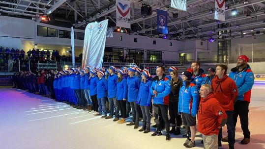 Inter Service Snow Sport Championships 2020 in Meribel opening ceremony 020220 CREDIT BFBS.JPG