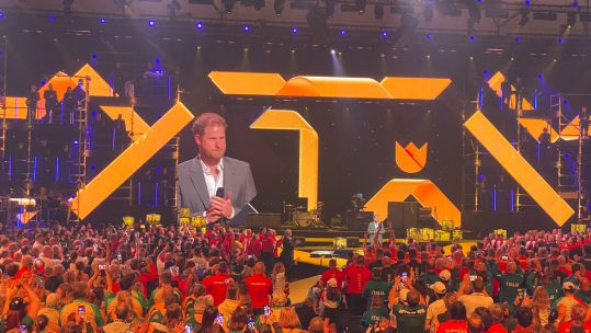 Invictus Games Opening Ceremony 2022 Prince Harry on Stage Credit BFBS DATE 16042022.jpg 