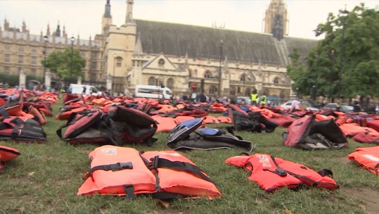 Life Jacket Display Highlights Scale Of Refugee Deaths