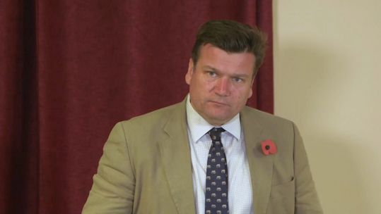 James Heappey MP in Kenya (Picture: Sky).