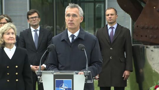 Jens Stoltenberg at NATO 9/11 ceremony 110919 CREDIT NATO TV