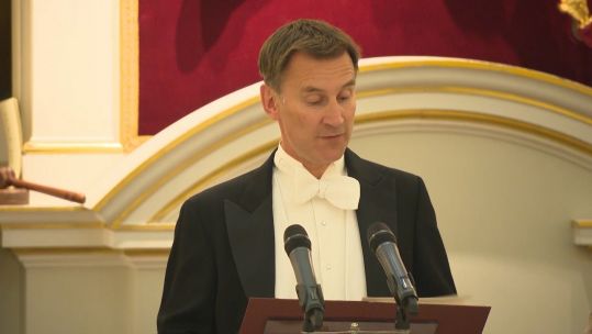 Foreign Secretary Jeremy Hunt at the Lord Mayor of London’s banquet. 