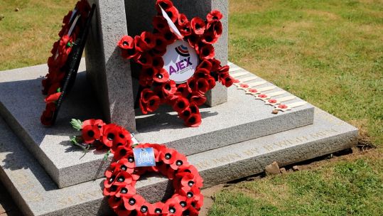Jewish Military Association AJEX National Memorial Arboretum remembrance wreaths 220622 CREDIT BFBS