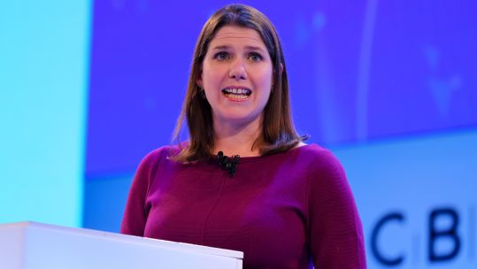 Cover Image: Jo Swinson making a speech in November (Picture: PA). 