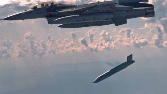 Joint Air-to-Surface Standoff Missile Extended Range  JASSM-ER released from US F-16 190918 CREDIT US DEPARTMENT OF DEFENSE