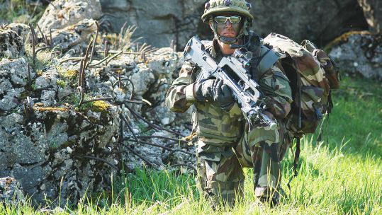 fRENCH SOLdier with FAMAS rifile