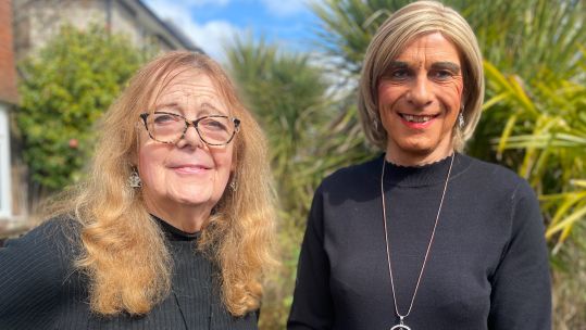 Julie Miller, who previously served in the British Army, alongside Alice Neale, one of those she helps through charity work