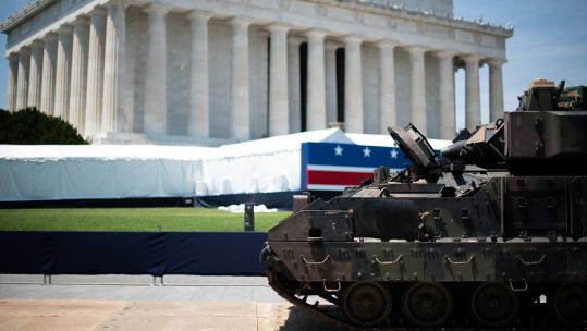 July 4 Independence Day M2 Bradley Infantry Fighting Vehicle Lincoln Memorial