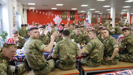 Junior soldiers at Harrogate marking VE Day 80 080525 CREDIT BFBS