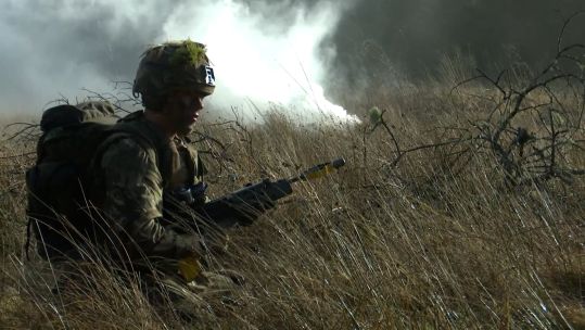 Junior soldiers battle camp Army Foundation College Harrogate 290323 CREDIT BFBS