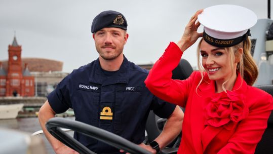 Katherine Jenkins is the official sponsor of the Royal Navy’s next generation submarine hunter HMS Cardiff CREDIT Royal Navy