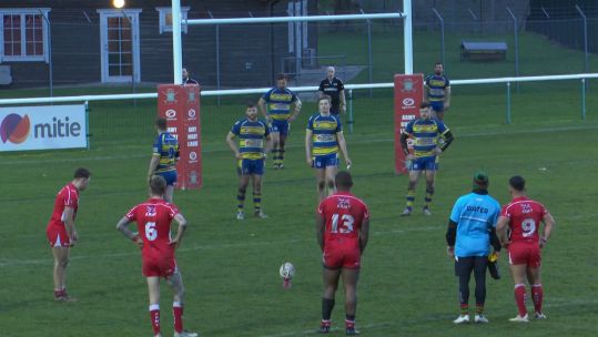 The Army's Kieron Roche prepares to take a late penalty against Oulton Raiders in the Challenge Cup.
