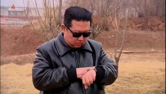 Kim Jong Un in bizarre state media video of new intercontinental ballistic missile 240322 CREDIT KRT, NORTH KOREA STATE MEDIA