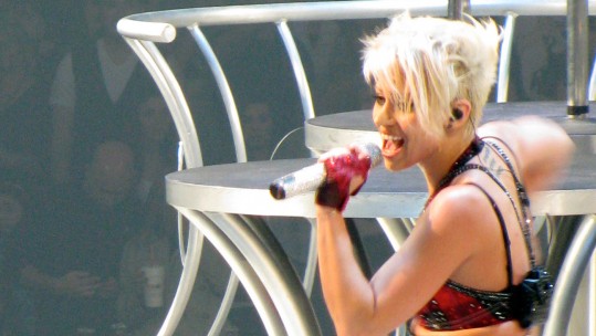Pussycat Doll Kimberly Wyatt in 2009 on tour with Britney Spears Credit Flickr / Peter Cruise