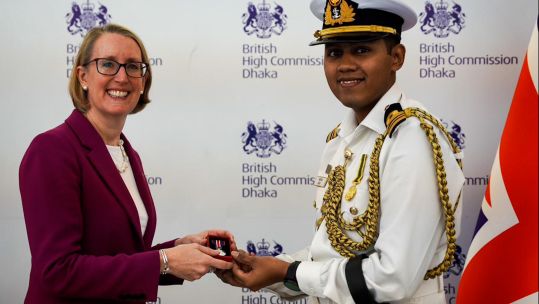 King Charles III Coronation Medal presented to the Bangladesh military personnel 10122024 CREDIT MOD, Sarah Cooke